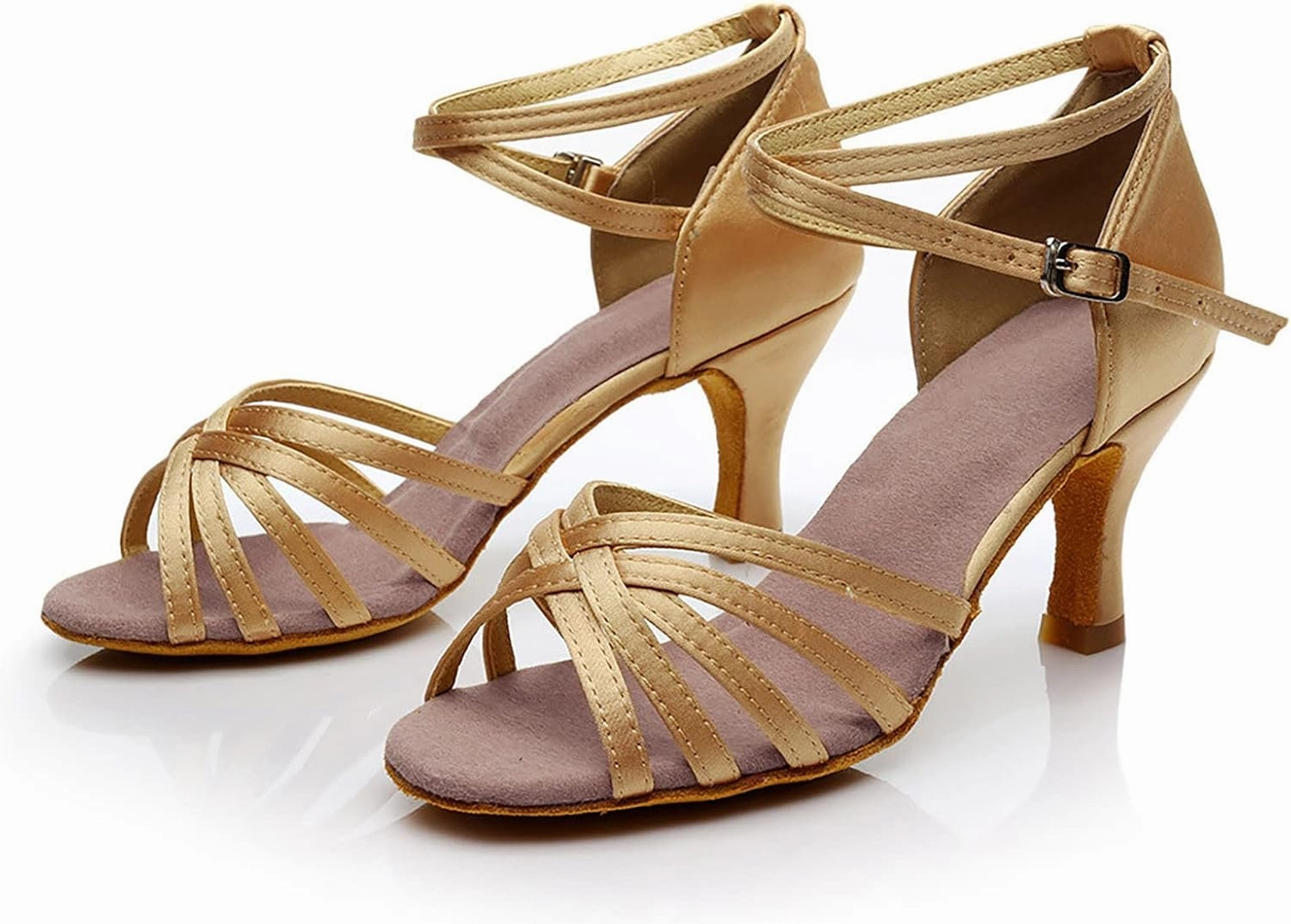 Womens Dress Sandals Open Toe Latin Dance Shoes Tango Performance Shoes Chunky Heels Professional Dance Shoe