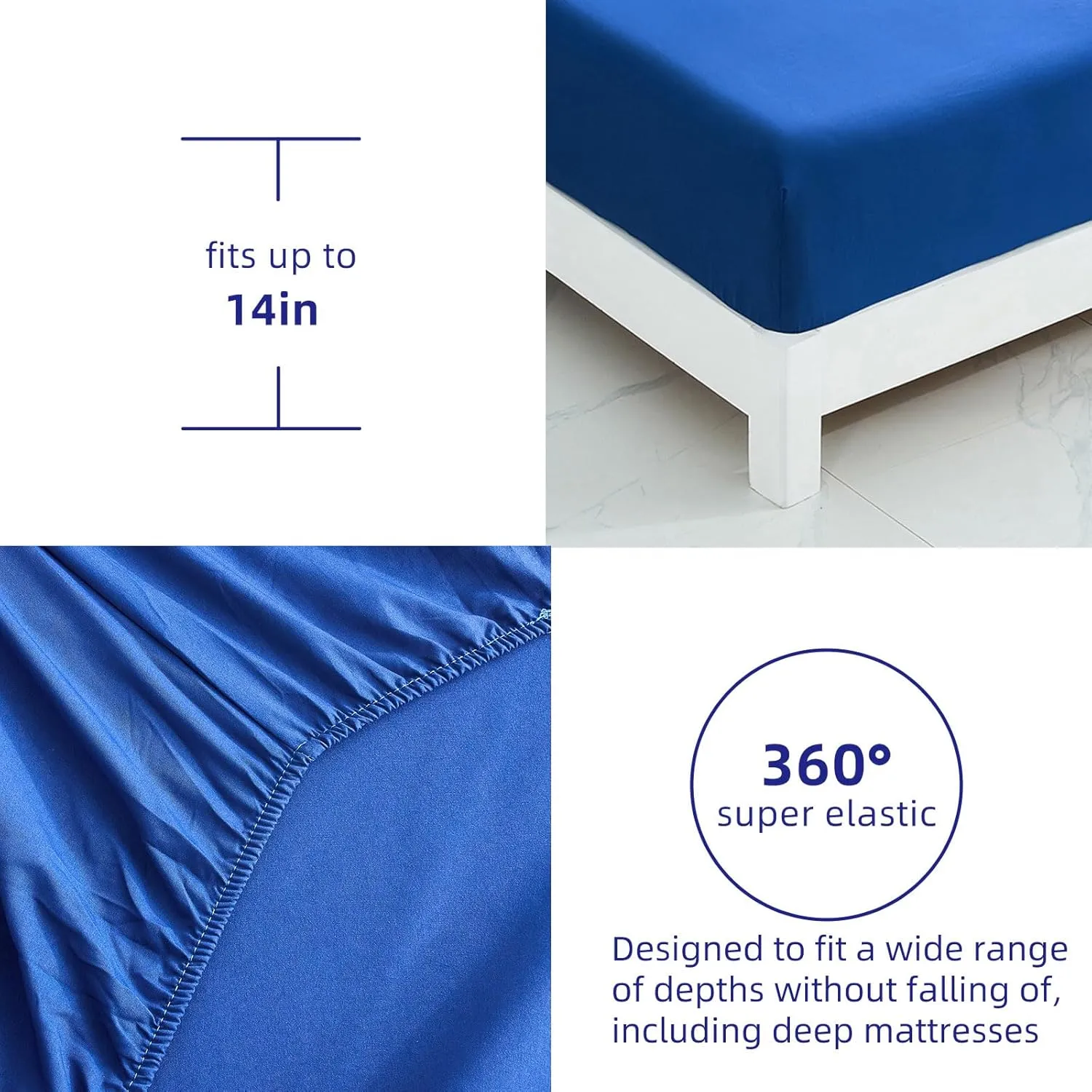 WONGS BEDDING Blue Comforter Set King 7 Pieces, Reversible Blue Rose Bed in a Bag, Lightweight Soft Microfiber Bedding Sets with Flat Sheet, Fitted Sheet, Pillowcases & Shams