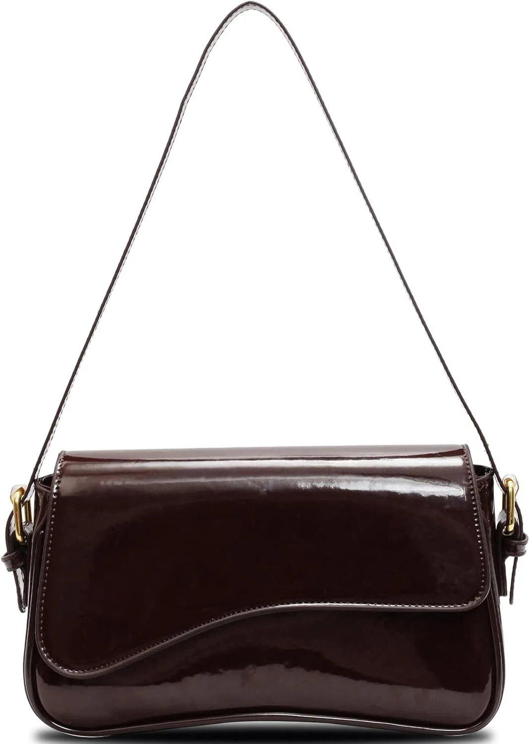 Y2K Shoulder Bag for Women - PU Leather Clutch Purse Handbag Tote With 2 Removable Straps - Crossbody
