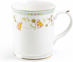 Yellow Corn Flowers with Mint Green Rim Fine Porcelain 14oz Tea Coffee Mug