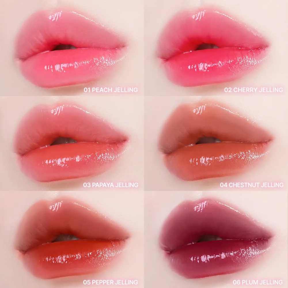YNM Heart Jelling Tint (01 PEACH JELLING, 0.09 oz) Silicone Lip Brush Included, K-Beauty, Non-Sticky, Moisturizing, Smudge-Proof, Korean Lip Tint, Long-Lasting, Vivid Color