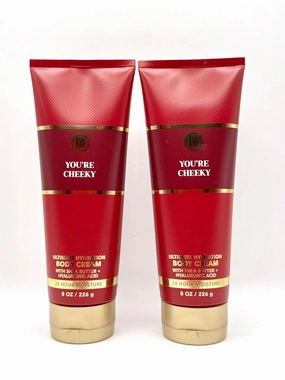 You're Cheeky Ultimate Hydration Body Cream, 24 Hour Moisture with Shea Butter and Hyaluronic Acid, Pink Peppercorn Vanilla Scent, 8 oz, 2-Pack