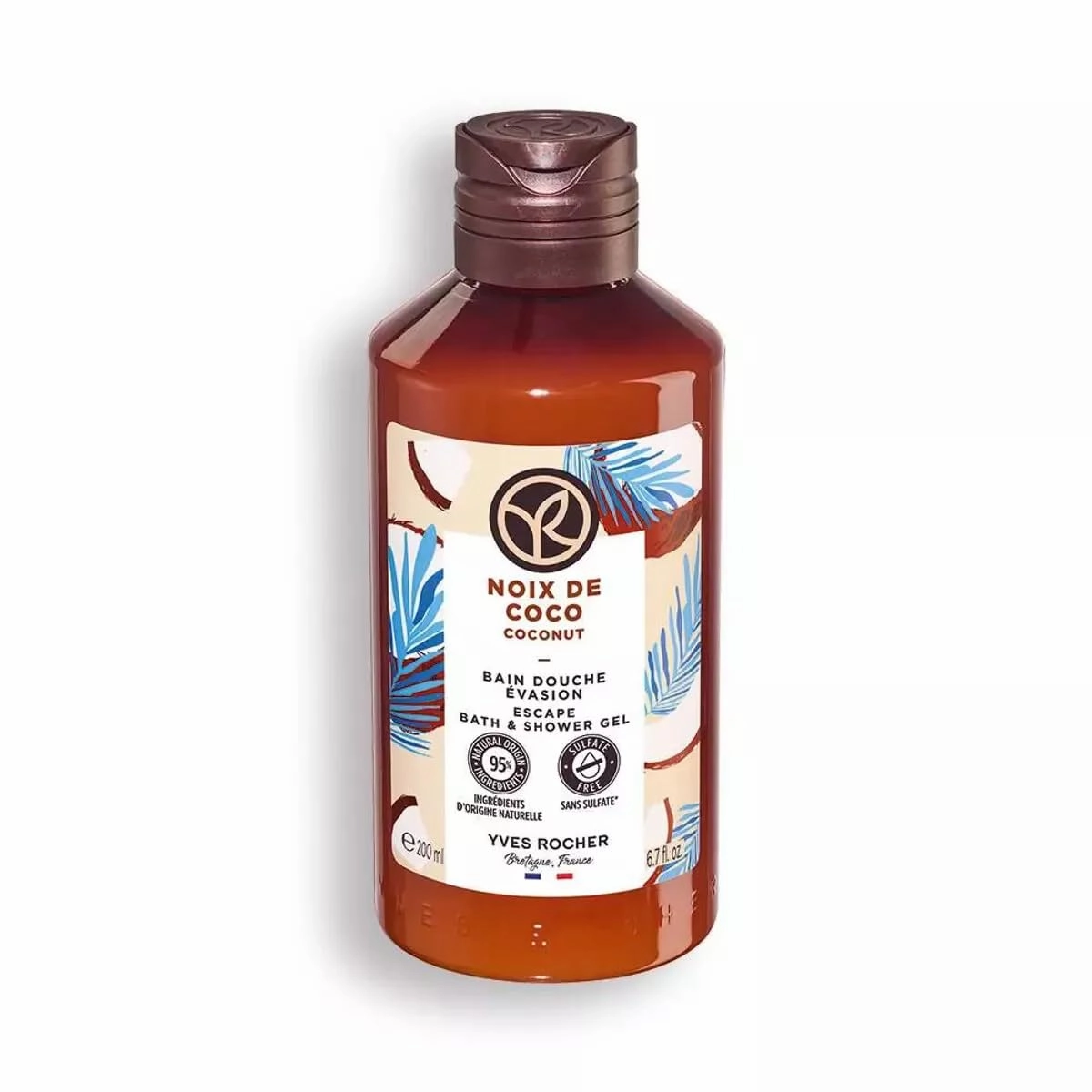 Yves Rocher Coconut Nourishing Shower Gel Bath & Body Routine Women Men Day Care 200 ml./6.7fl.oz.