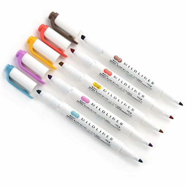 Zebra Mildliner Double-Sided Highlighter - 5 Colour Set