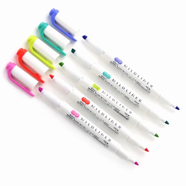Zebra Mildliner Double-Sided Highlighter - 5 Colour Set