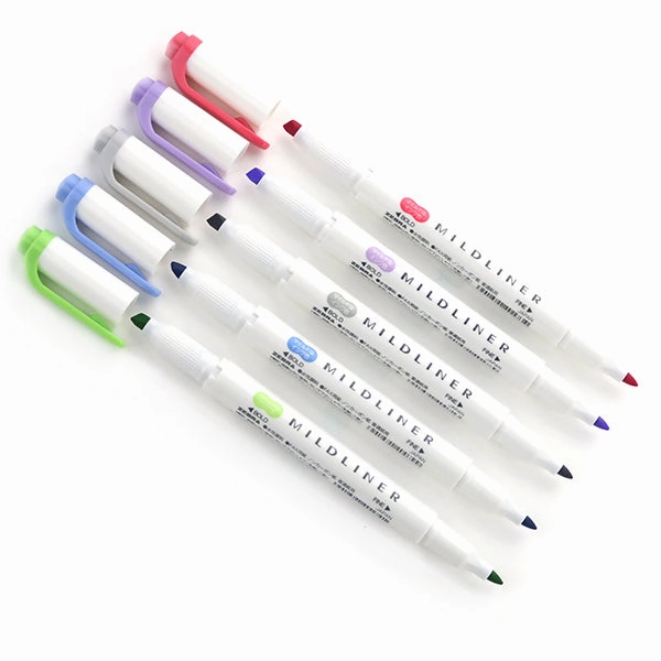 Zebra Mildliner Double-Sided Highlighter - 5 Colour Set