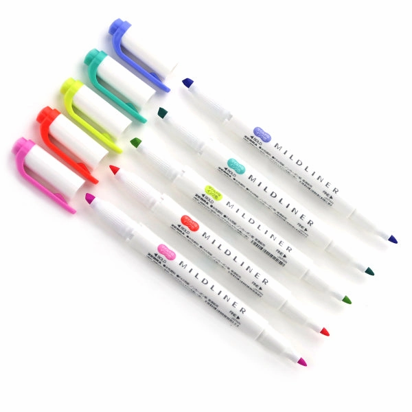 Zebra Mildliner Double-Sided Highlighter - 5 Colour Set