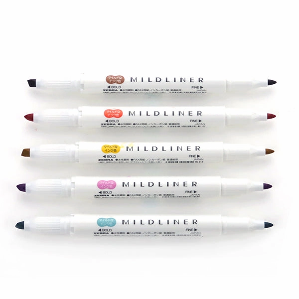 Zebra Mildliner Double-Sided Highlighter - 5 Colour Set