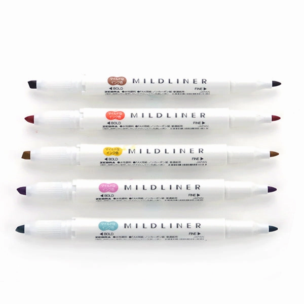 Zebra Mildliner Double-Sided Highlighter - 5 Colour Set