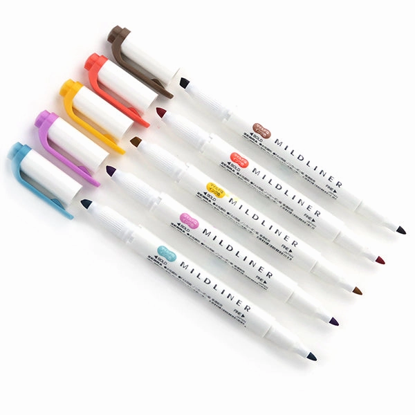 Zebra Mildliner Double-Sided Highlighter - 5 Colour Set