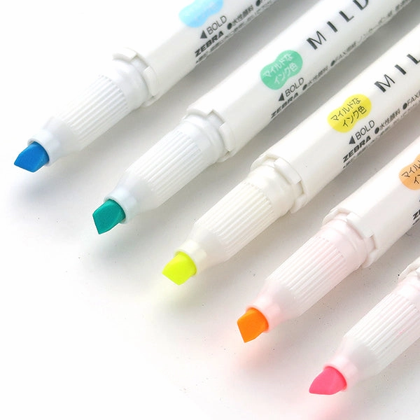 Zebra Mildliner Double-Sided Highlighter - 5 Colour Set