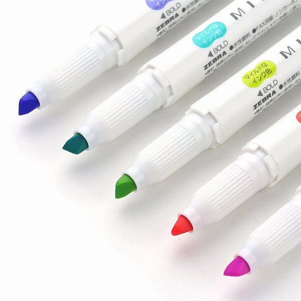 Zebra Mildliner Double-Sided Highlighter - 5 Colour Set