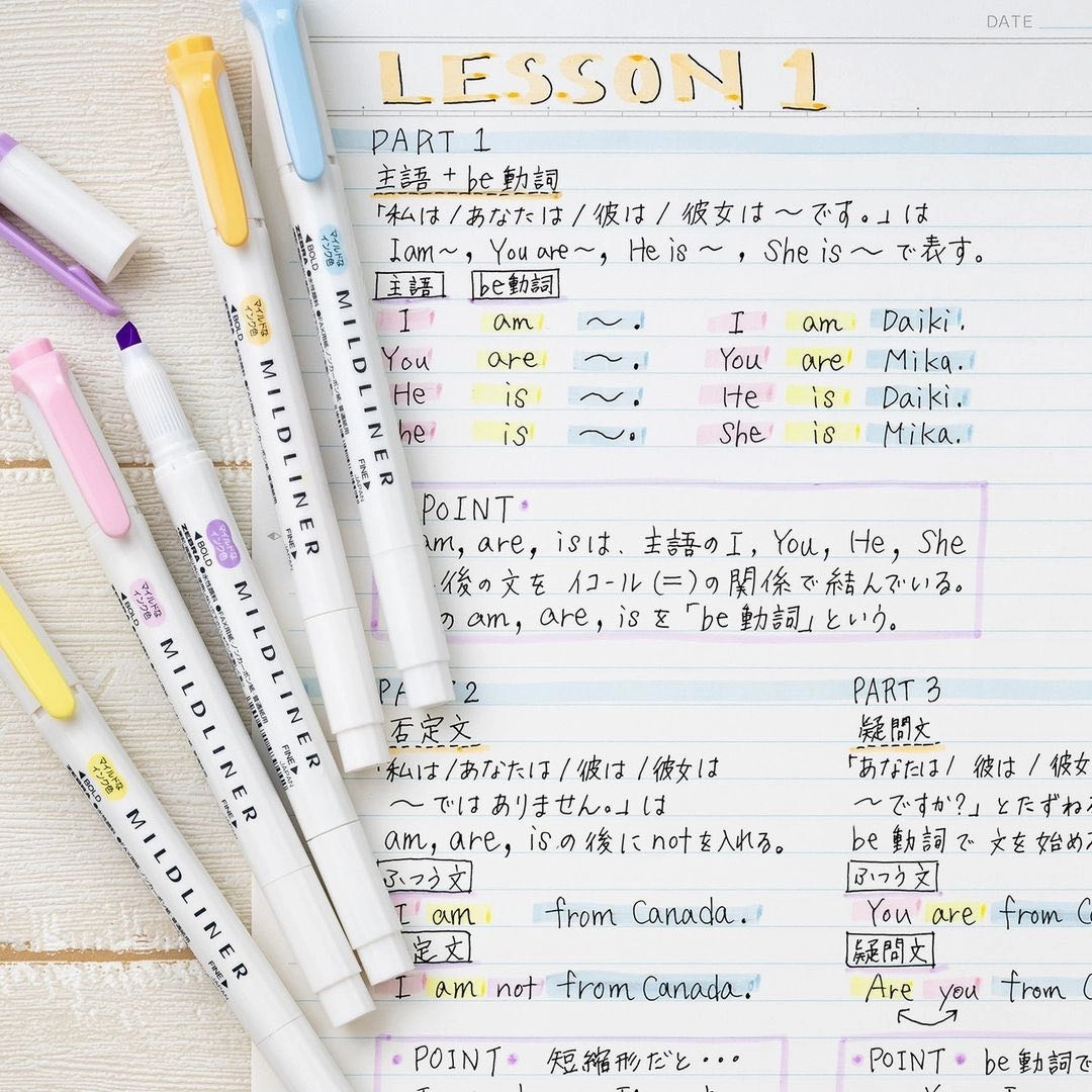 Zebra Mildliner Double-Sided Highlighter - 5 Colour Set