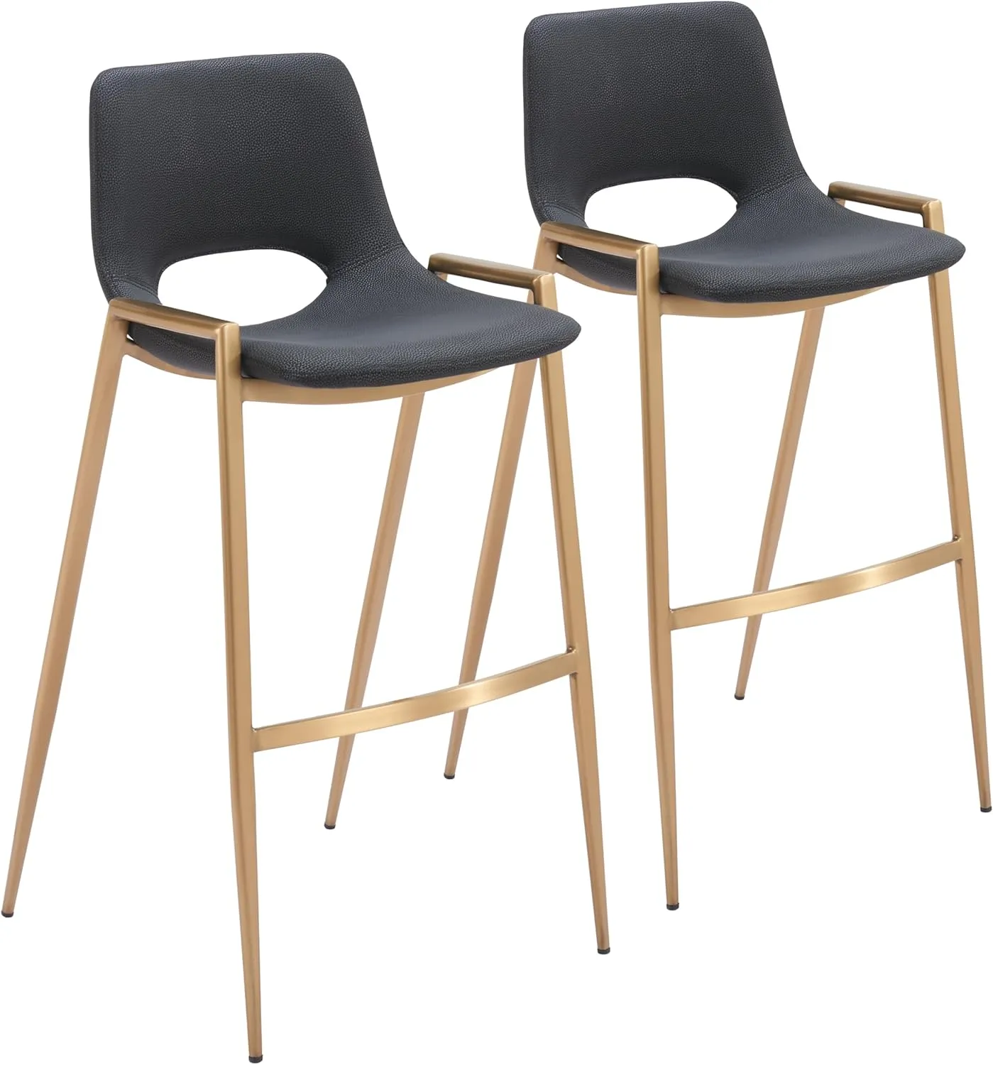 Zuo Modern Bar Chair Set, Black, Gold